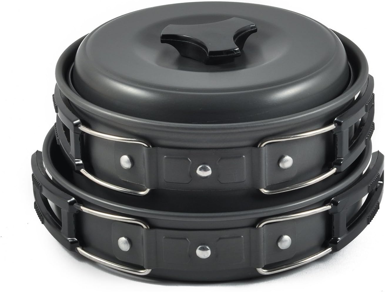 Camping Cookware Mess Kit Lightweight Non-Stick Pot Kit 8 Pieces Durable Cooking Equipment for Outdoor Camping, Hiking