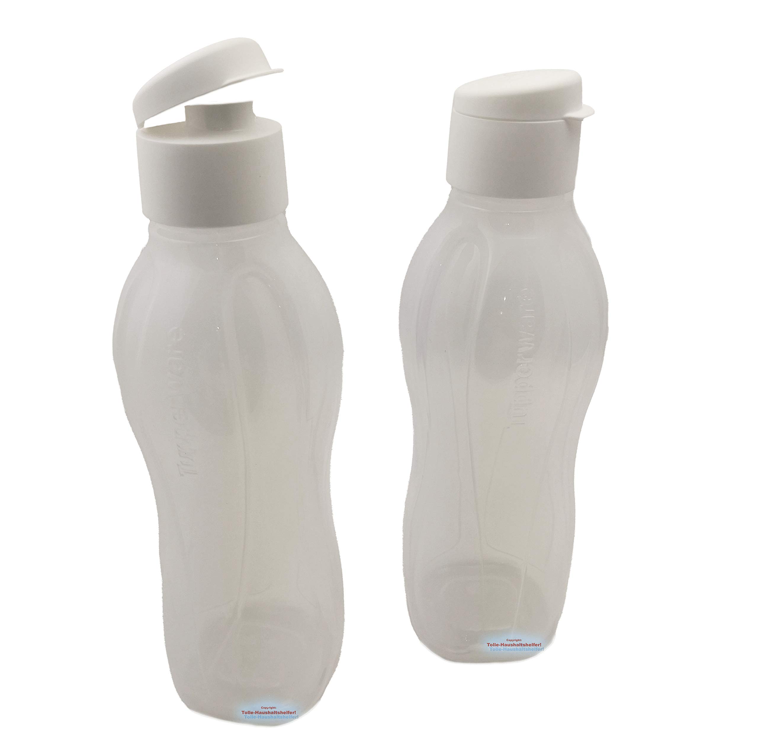 Tupperware® EcoEasy Trink-Flaschen 2x 1,0 Liter weiß Trinkflasche NEU+OVP