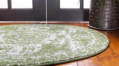 Vista 202 de Unique Loom Bromley Collection Vintage Traditional Medallion Border - Alfombra, Polipropileno, Amarillo/Crema azu/marfil,Gris