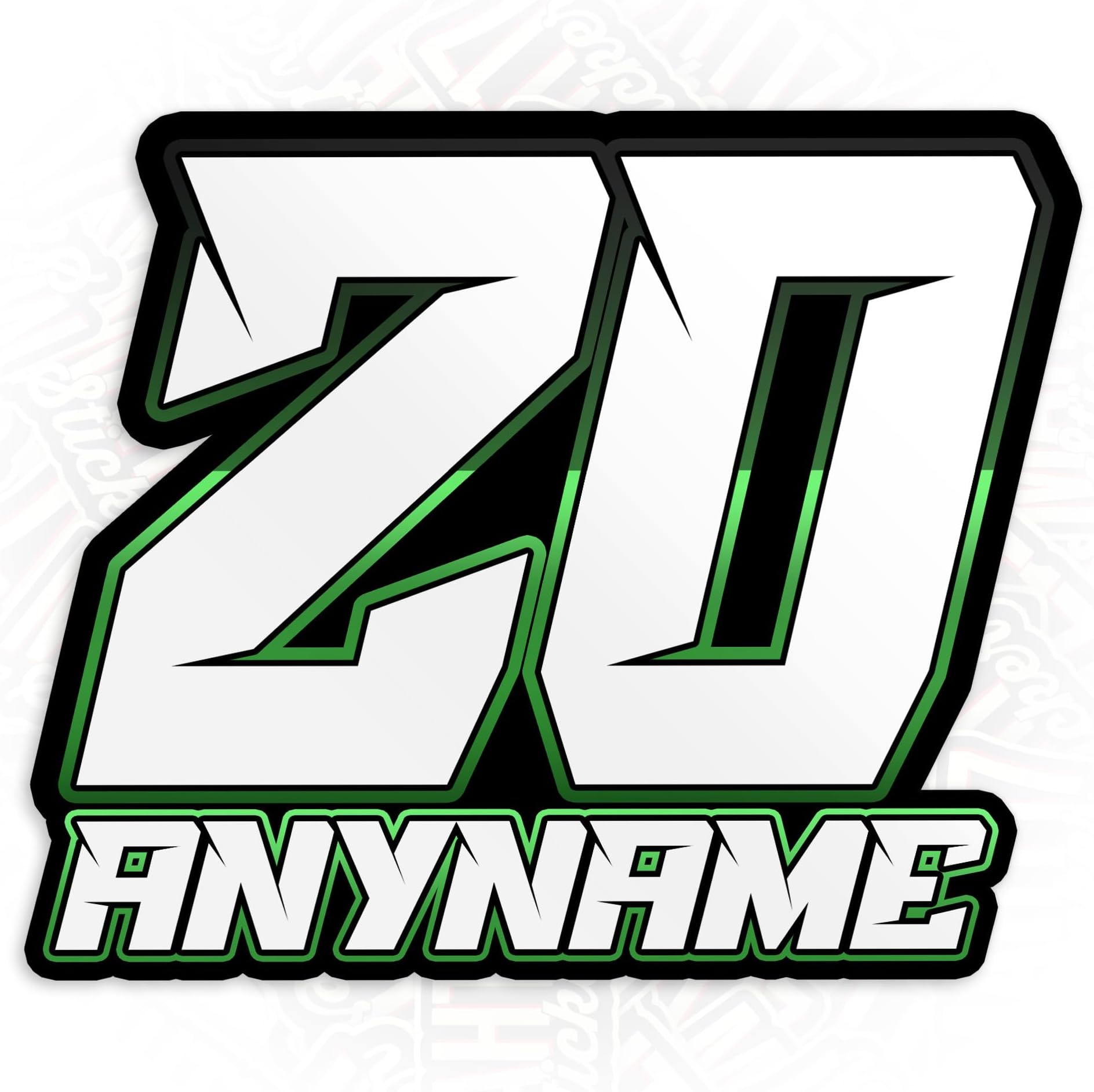 Custom Cool Racing Decal Sticker Personalized Sports Name Number Stickers Dirty Bike Motocross Waterproof Die-Cut Vinyl Sticker Decal for Kindle Laptop Water Bottles Phone Decal Gifts