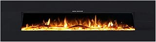Ezee Glow Grand Zara 60" Black Wall Mounted or Recessed/Built In Electric Fire