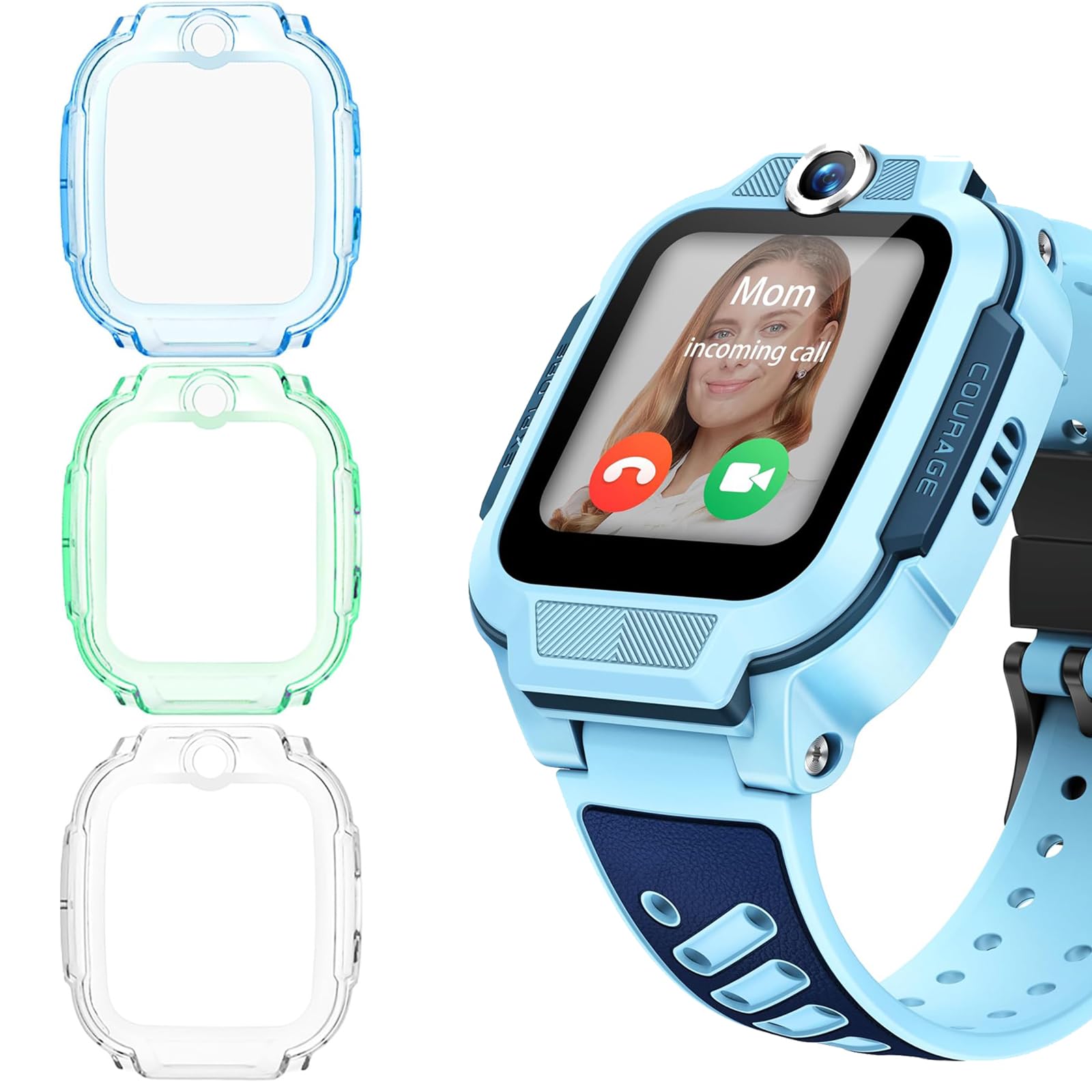 3 sztuki etui na telefon imoo Watch Z3, odporne na wstrząsy silikonowe etui ochronne, ultra cienkie, miękkie, z TPU, odporne na zarysowania, etui ochronne do imoo Z3, niebieskie + zielone +