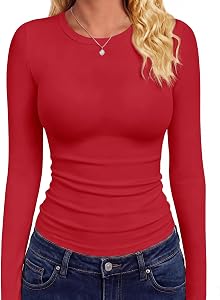 GAYHAY Long Sleeve Shirts for Women Tops Fitted Clothes Fall Fashion 2026