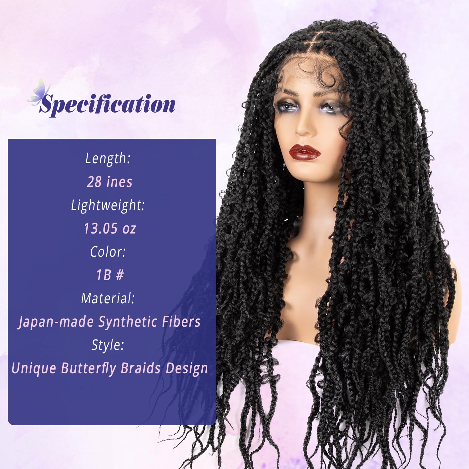 Square knotless butterfly box Braided wid Hearts & Butterfly ? Knotless boxbraids Tutorial || START  main image 2