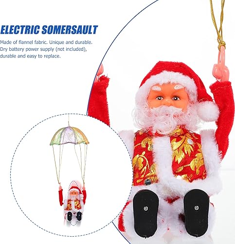 Miniatura 3 de 1 pieza de decoración de Navidad de canto de música, paracaídas de felpa y para muñecas de Claus, regalo de Navidad, adorno de Papá Noel, decoración