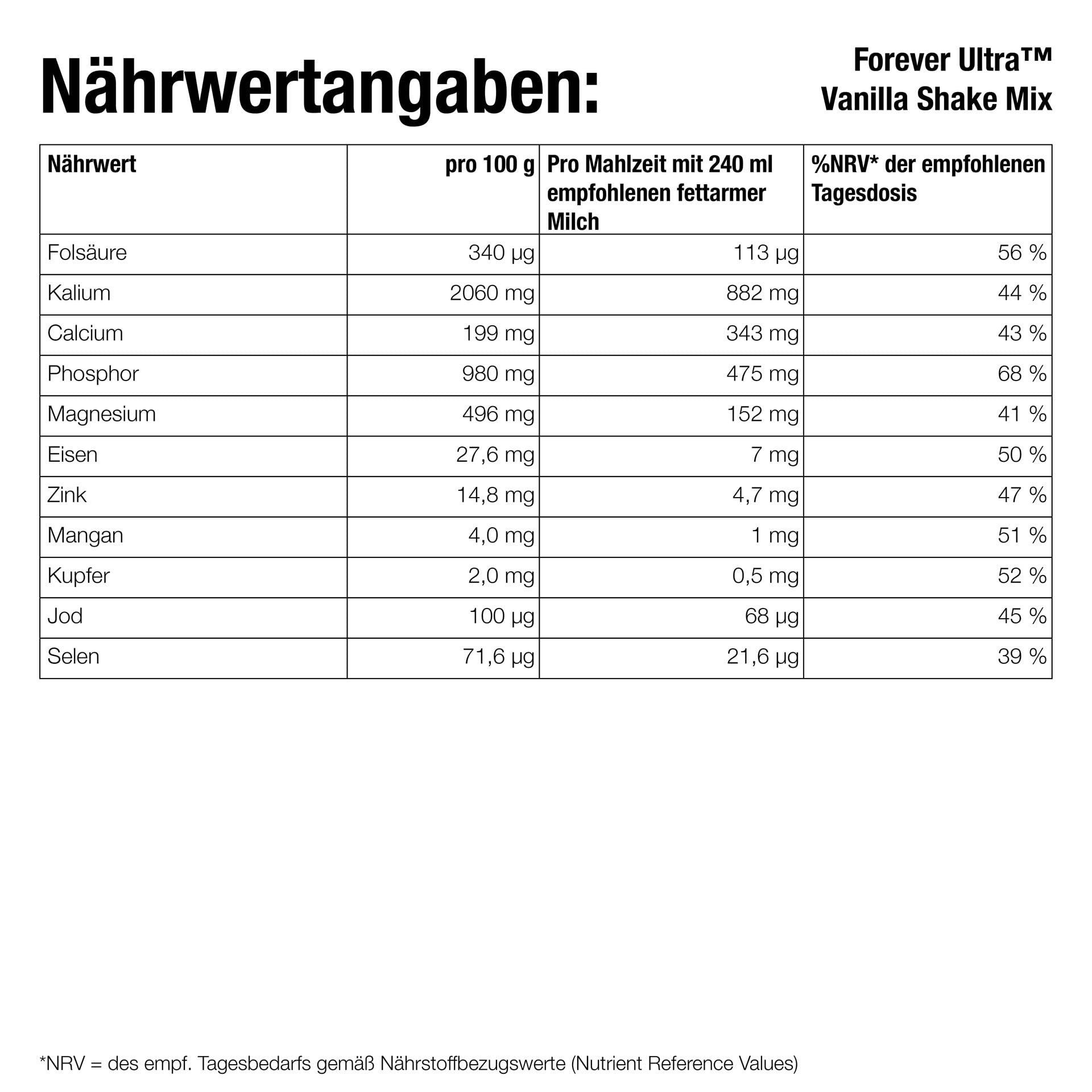 Forever Ultra Vanilla Protein Shake, 21g Soja Eiweiß, Pulver, sättigender Mahlzeitersatz, ohne Konservierungsstoffe, glutenfrei (15 Portionen, 375 g)