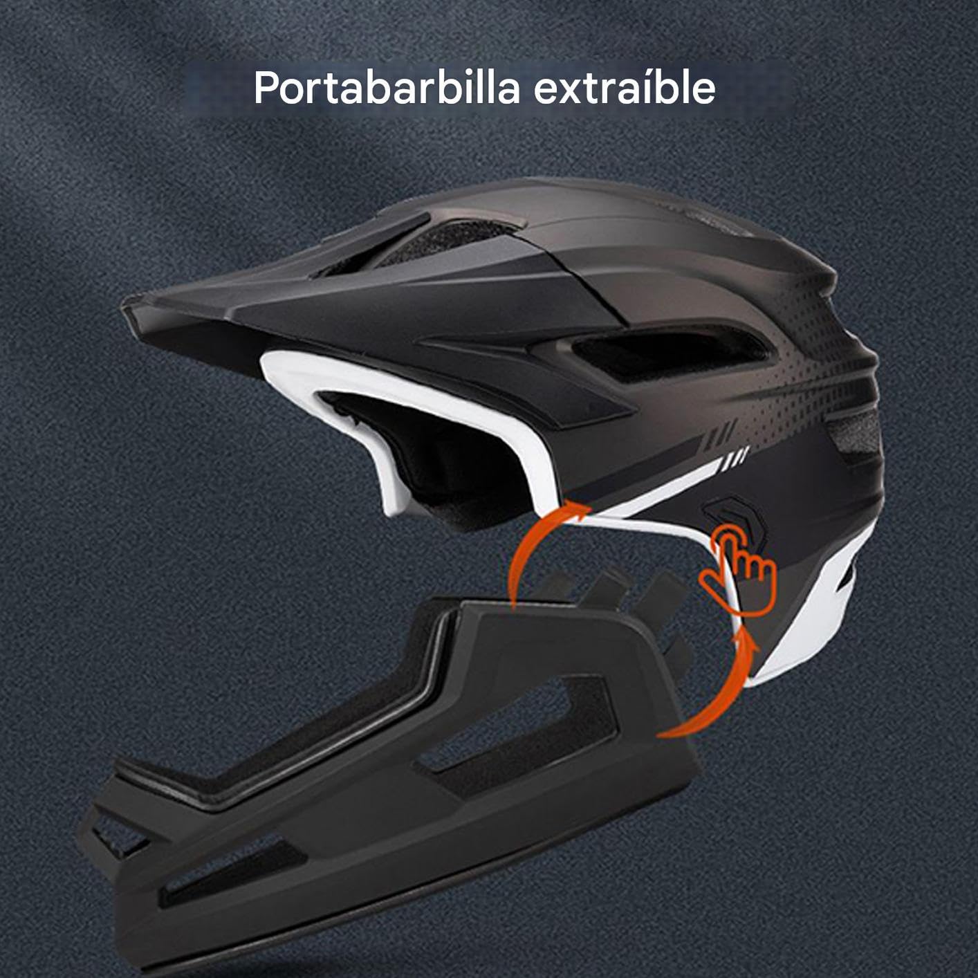 Casco De Bicicleta De Montaña Full Face,Casco De con Almohadilla Desmontable para La Barbilla | Equipo De Protección Cabeza Ajustable con Absorción De Impactos para Ciclistas Usuarios Principiantes Y