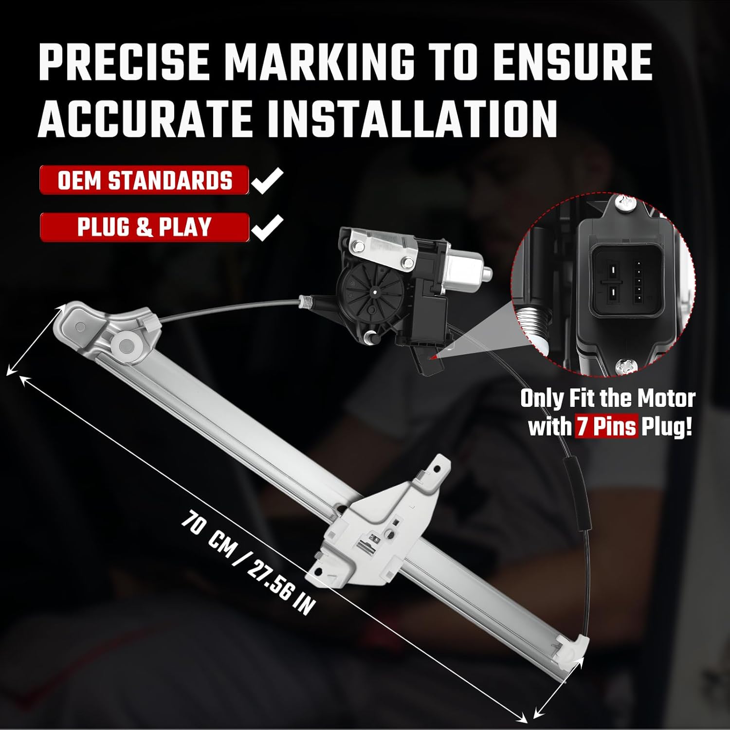 751-711 Front Passenger Side Power Window Regulator with Motor Assembly Compatible with Ford F-350 2013 2014 2015 2016,F-250/F-450 Super Duty 2013-2016 Replace CC3Z2523200B CC3Z2523200D