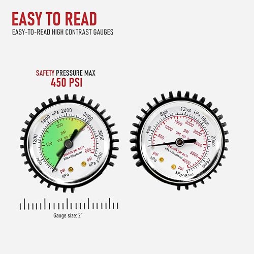 Miniatura 5 de RX WELD Regulador de nitrógeno con 0-600 PSI, entrada CGA580, conexión de salida de campana macho de 1/4 pulgadas, regulador de tanque de nitrógeno