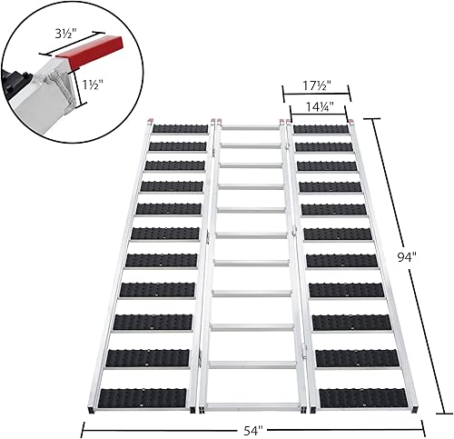 Vista 3 de Rampa, Extensión - Black Ice Rampa Plegable para Moto de Nieve y ATV - 7' 10" L x 54" W