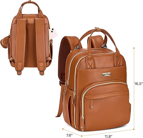 Miniatura 195 de RUVALINO Mochila para pañales - Bolsa de pañales de viaje multifunción para bebé con cambiador, soportes aislados para botellas y estuche para Gris