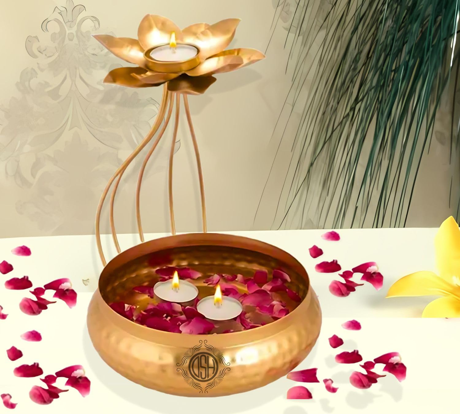 DSH CRAFTING YOUR CURIOSITY Urli Bowl Flower Design with Tealight Candle Holder for Diwali Home Decor and New Year Decoration Item. (B09P8L35H4) Amazon Price History, Amazon Price Tracker