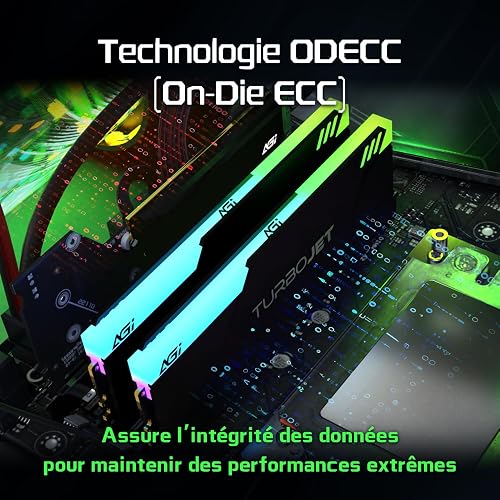 AGI UD858 Turbojet DDR5 32GB (2x16GB) 6000MHz Desktop Memory RGB U-DIMM Black - 7