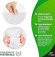 Vista 3 de Bolsas de pan de plástico con fuelle de 4 x 2 x 12, paquete de 1000 bolsas de plástico para almacenamiento de pan, bolsas de plástico con refuerzo