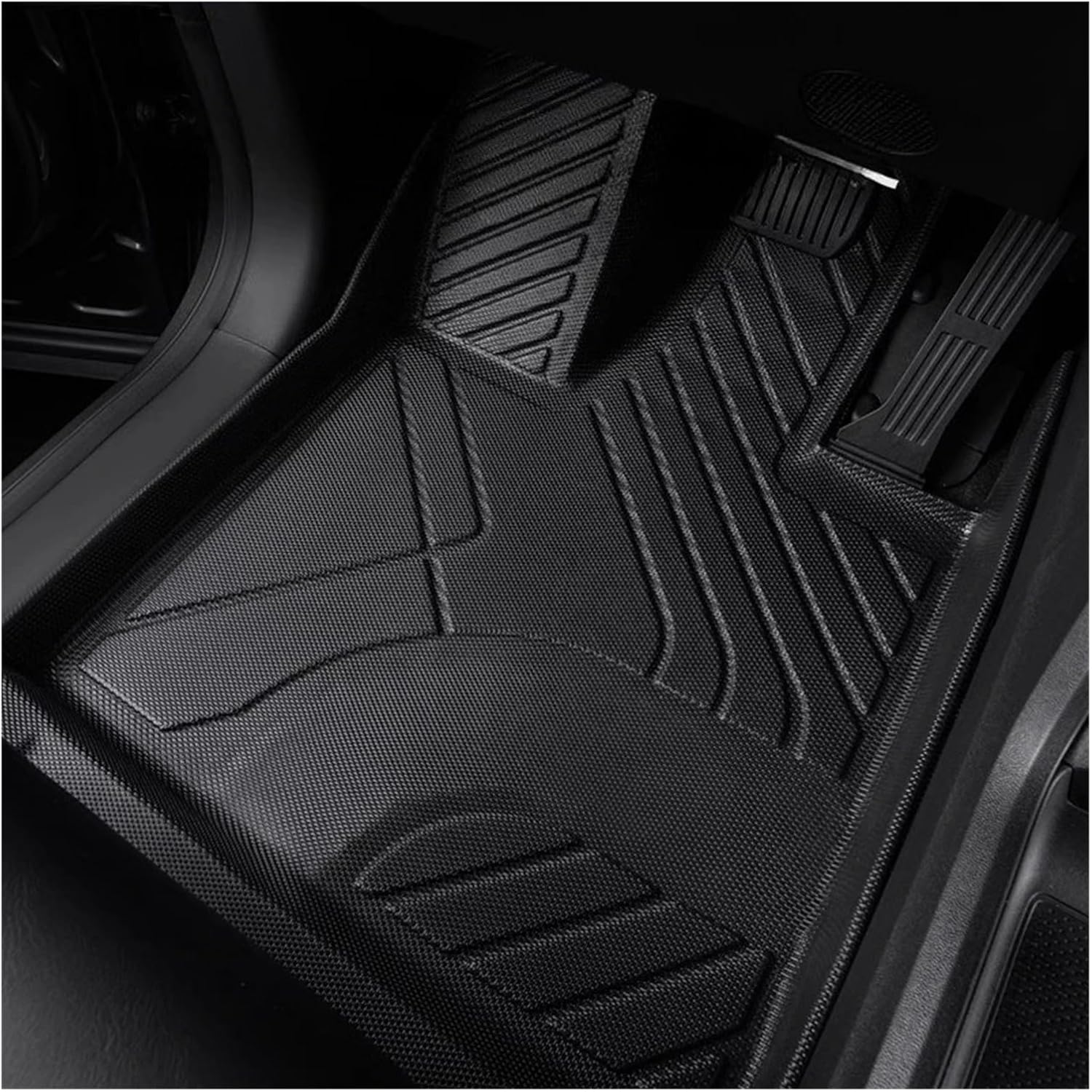 Floor Mats Compatible with Changan UNI-K TPE All Weather Front Rear Cargo Liner Mat, Waterproof Anti-Slip Foot Pads Accessories(Floor mats,for UNI-K Fuel Oil)