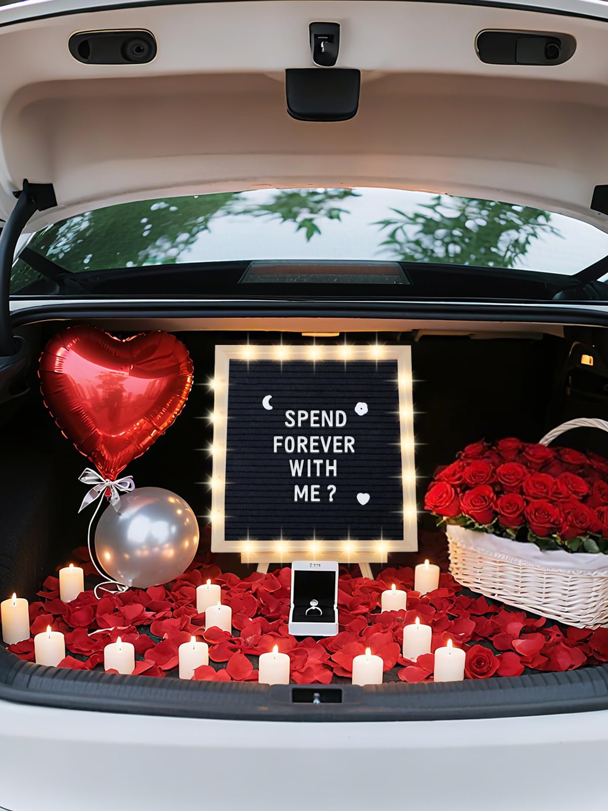 Changeable Felt Letter Board with LED Lights - 10 10 Message Custom Signs Wood Stand 450 Letters Poster — view 4