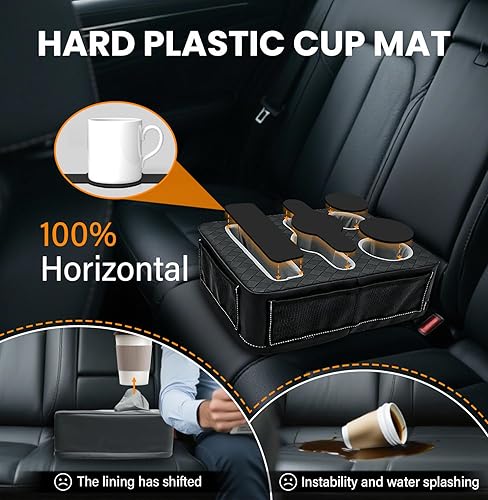 Miniatura 3 de Soporte para tazas de asiento trasero para automóvil, organizador de cama de camión, barco, sofá, bandeja expansor, accesorios de almacenamiento