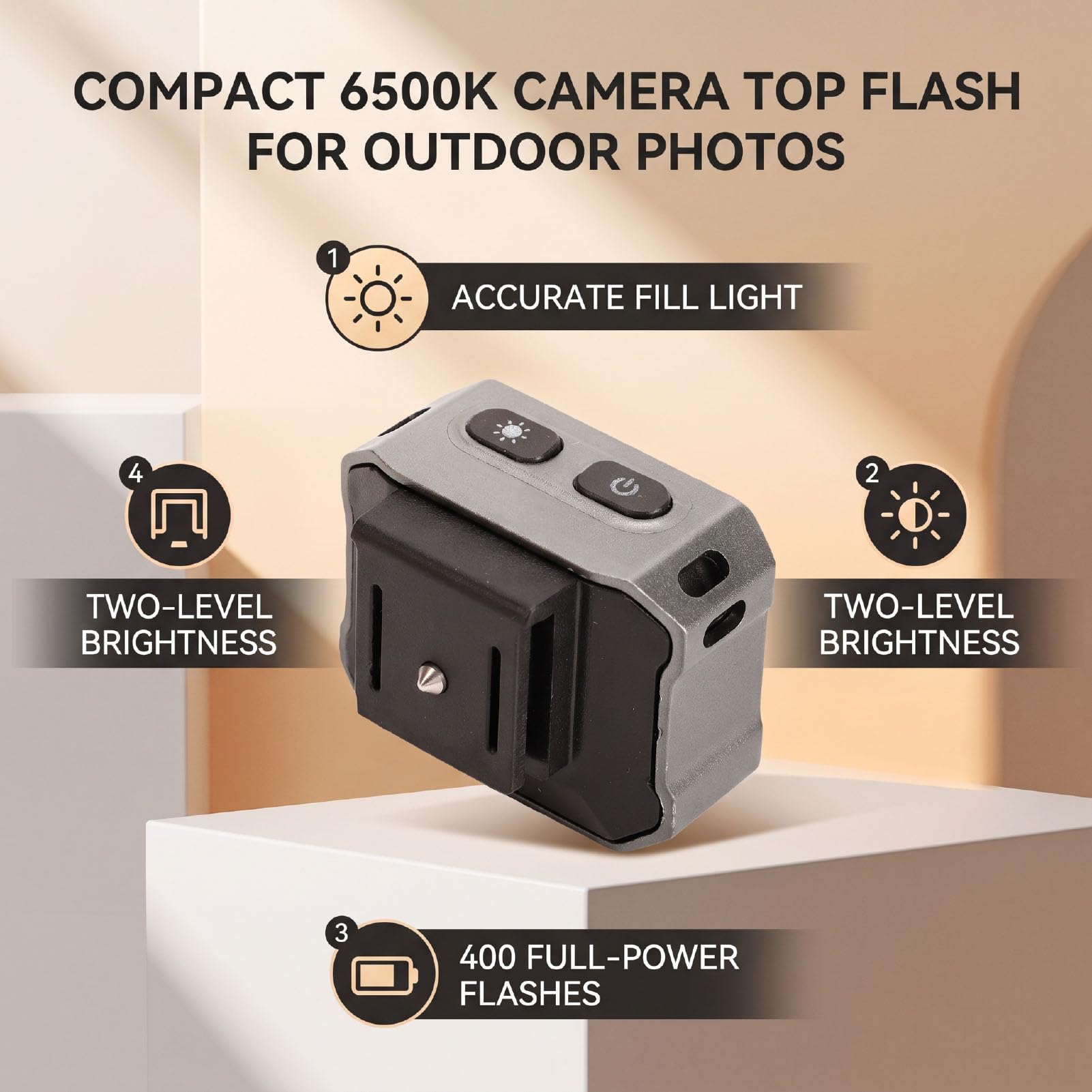 Luocute Flash della Fotocamera, Temperatura Colore 6500K (GREY)