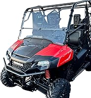 Vista 5 de Parabrisas Honda Pioneer 700 / 700-4 de Clearly Tough - Plegable completo Lexan MR10 de policarbonato premium resistente a arañazos - ¡Hecho