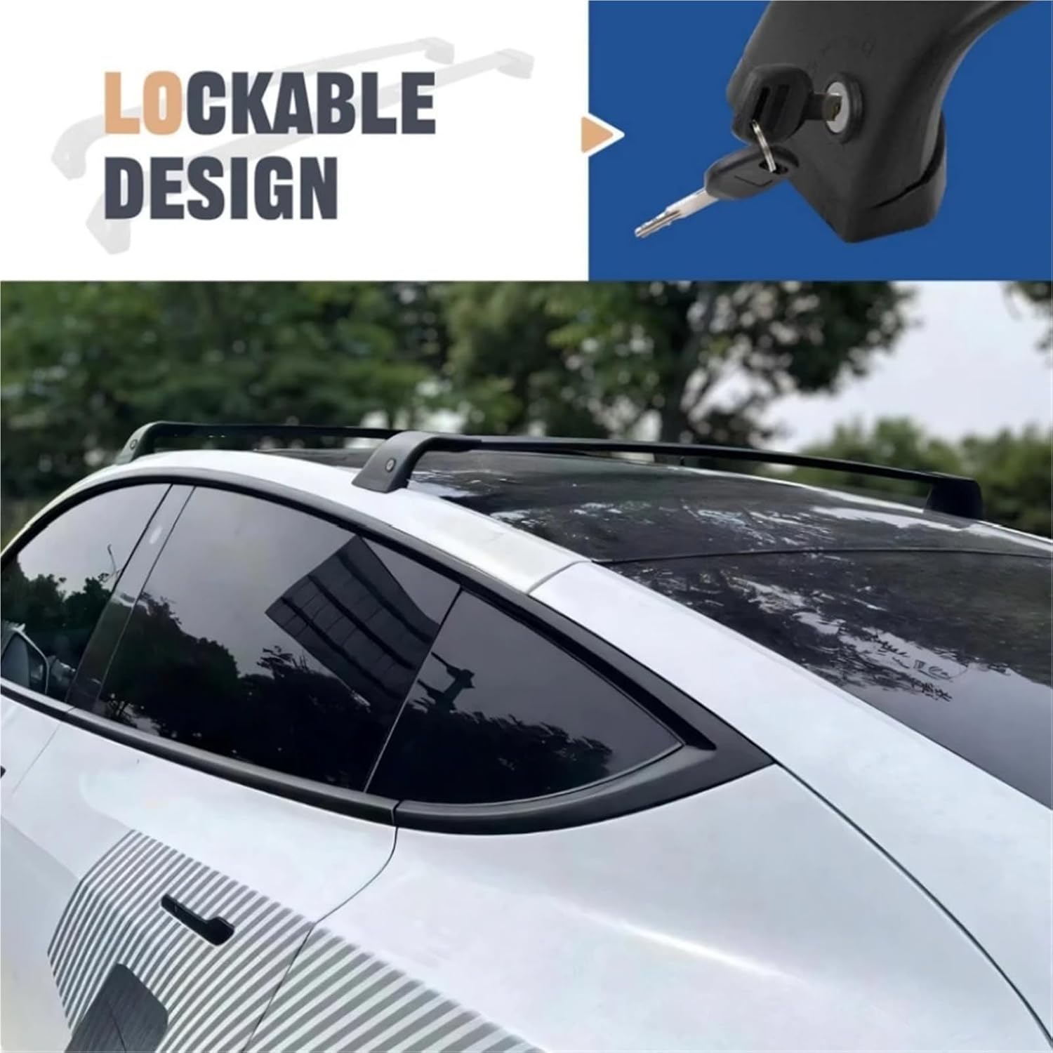 Compatible for Yakima,Compatible for Thule Lockable Cross Bars for 2020-2025 SUV, Aluminum Roof Rack for Kayak Bike Cargo