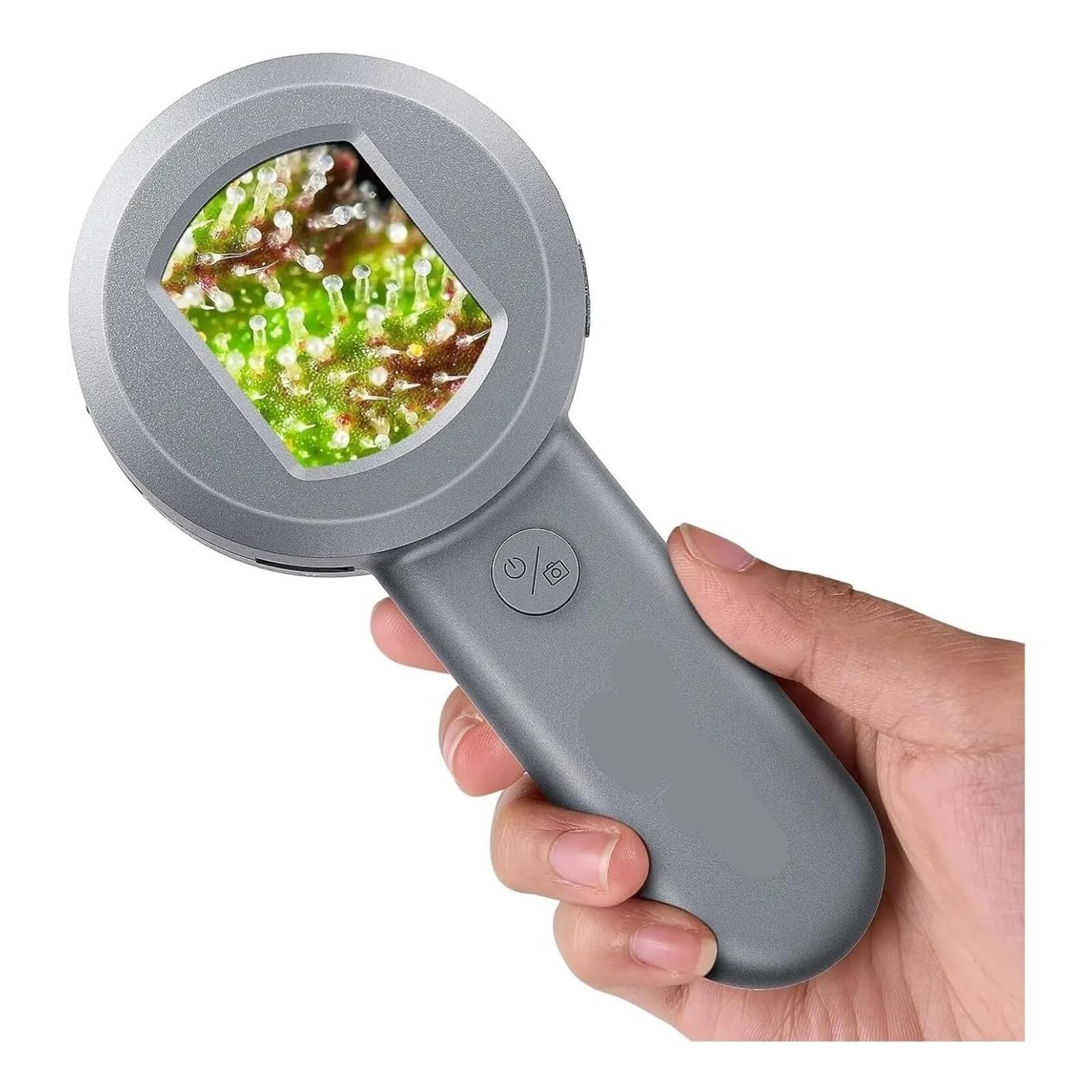 Mikroskop cyfrowy, Przenośny Mikroskop Ekranowy 2.0 HD IPS Ze Światłem | Ręczne cyfrowe szkło powiększające 100x(Gray)