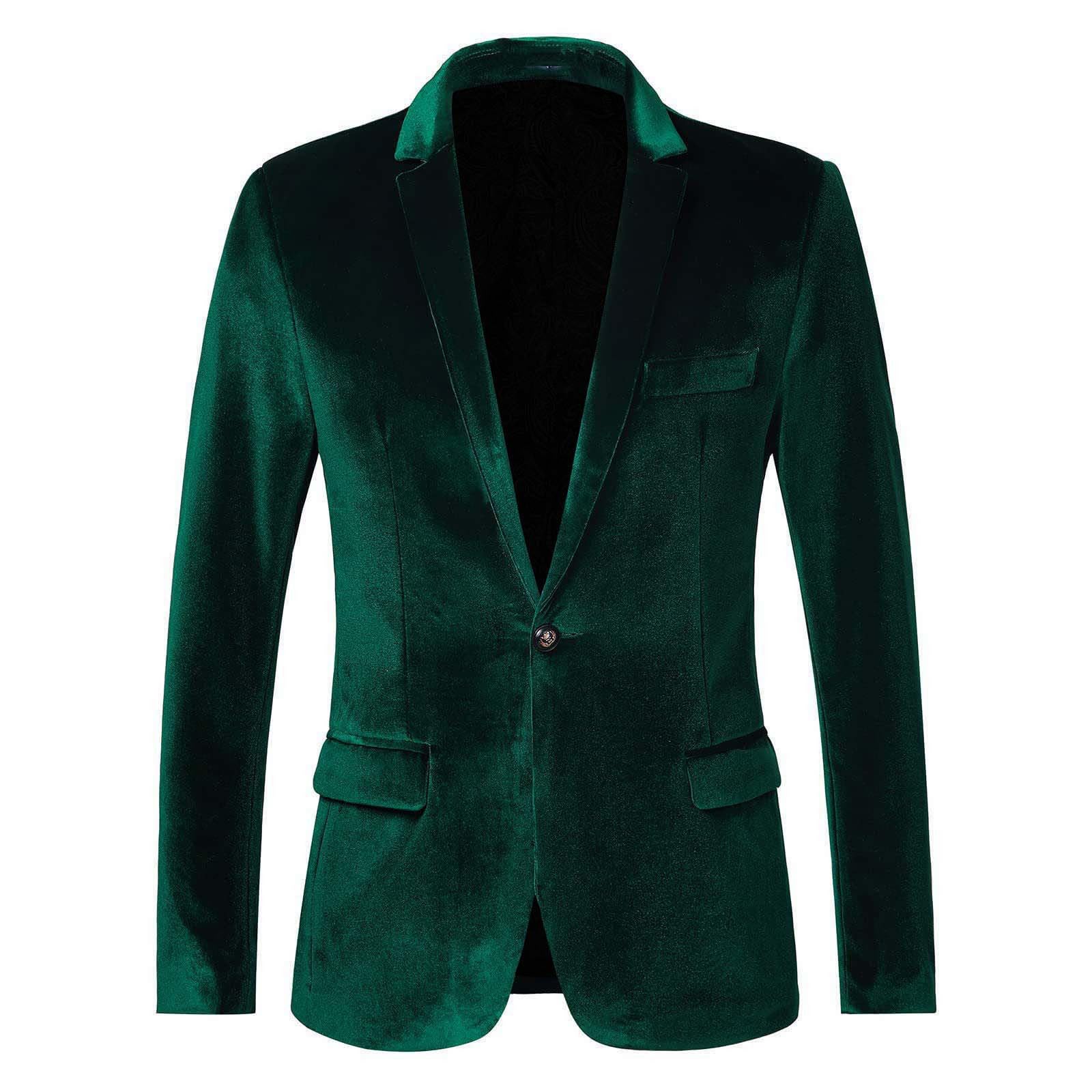 Xiaojmake Velvet Blazer for Women Slim One Button Long Sleeve Sport Coat Fashion Tuxedo Jacket for Prom Wedding