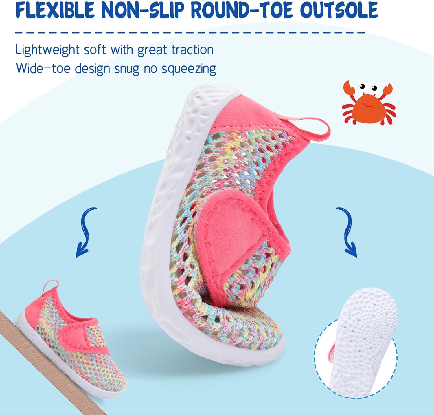 LeIsfIt Toddler Water Shoes Boys Girls Barefoot Aqua Socks Kids Breathable Quick-Dry Swim Shoes for Beach Pool Surf - Image 6