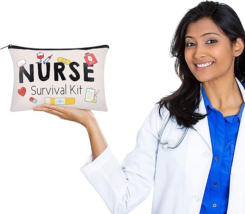 Miniatura 6 de Kolewo4ever 8 piezas de kit de supervivencia para enfermera, bolsas de maquillaje, bolsa de cosméticos para enfermeras, regalos para enfermeras,