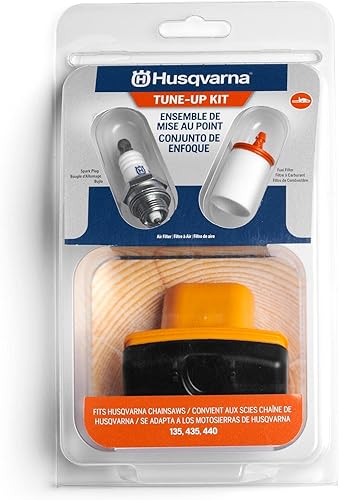 Husqvarna 599333401 135/435/440 Chainsaw Maintenance Kit, Easy-to-Install Chainsaw Parts Tune Up Kit Includes Air Filter, Fuel Filter and Spark Plug