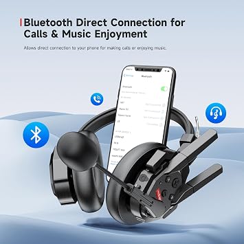 SYNCO XTalk XMax1 Wireless Intercom Headset System for 1-Person Telephone Headsets Communication System Random Master Device,2.4GHz Full Duplex 500 M/1640 FT Real-time Monitoring