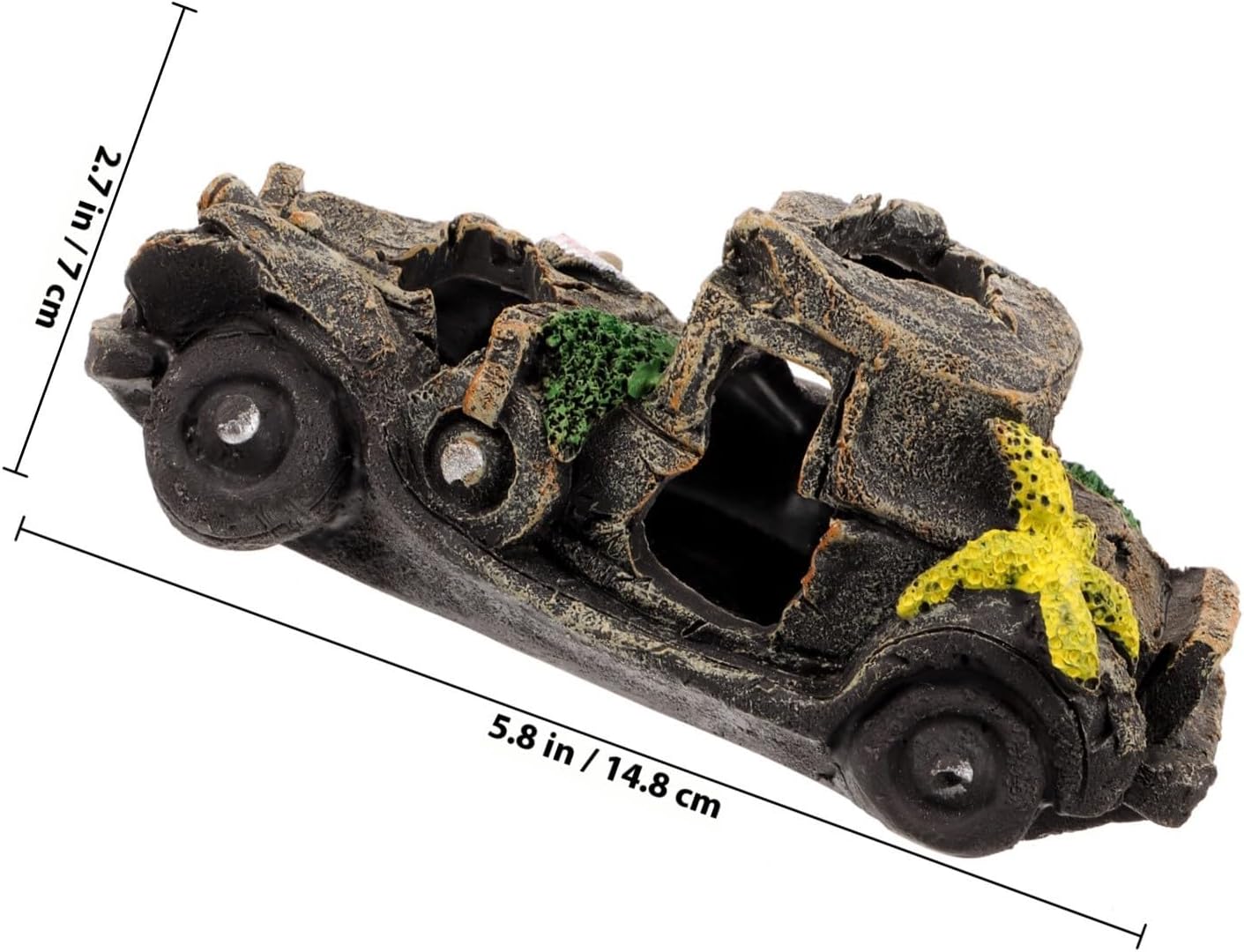 Hemoton Decoration Sand Car Fish Resin Figurine Aquarium Tank Ornament Safe to Use Sturdy Fish Hidden Cave for Aquarium Decorations and Tables