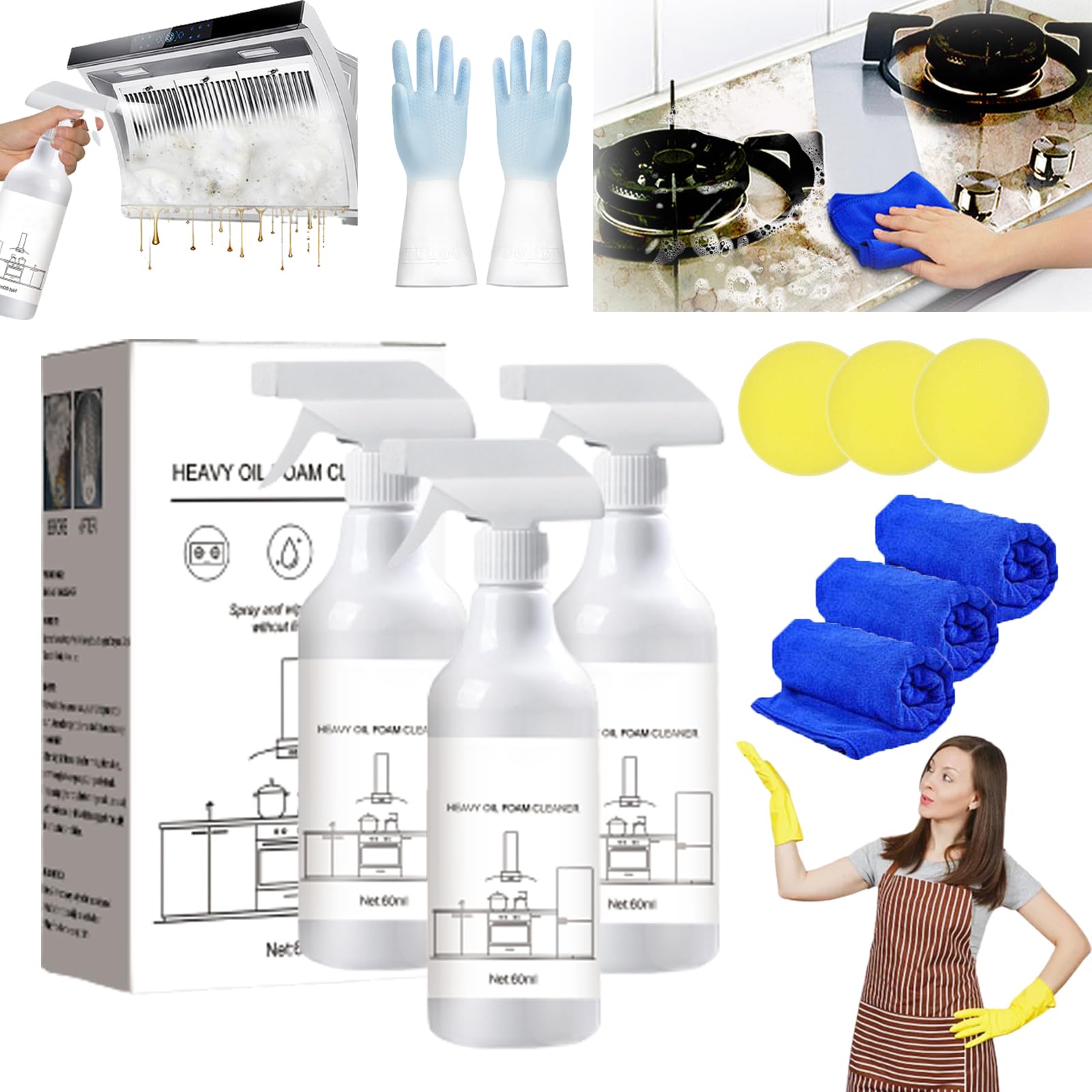 Splash Foam Spray, Splash Foam Spray All Purpose Cleaner, Splash Spray Tablets & Spray Bottle, Splash Foam Spray Oven Cleaner, Splash Foam Spray for Bathroom, Splash Spray Cleaner (3PC)