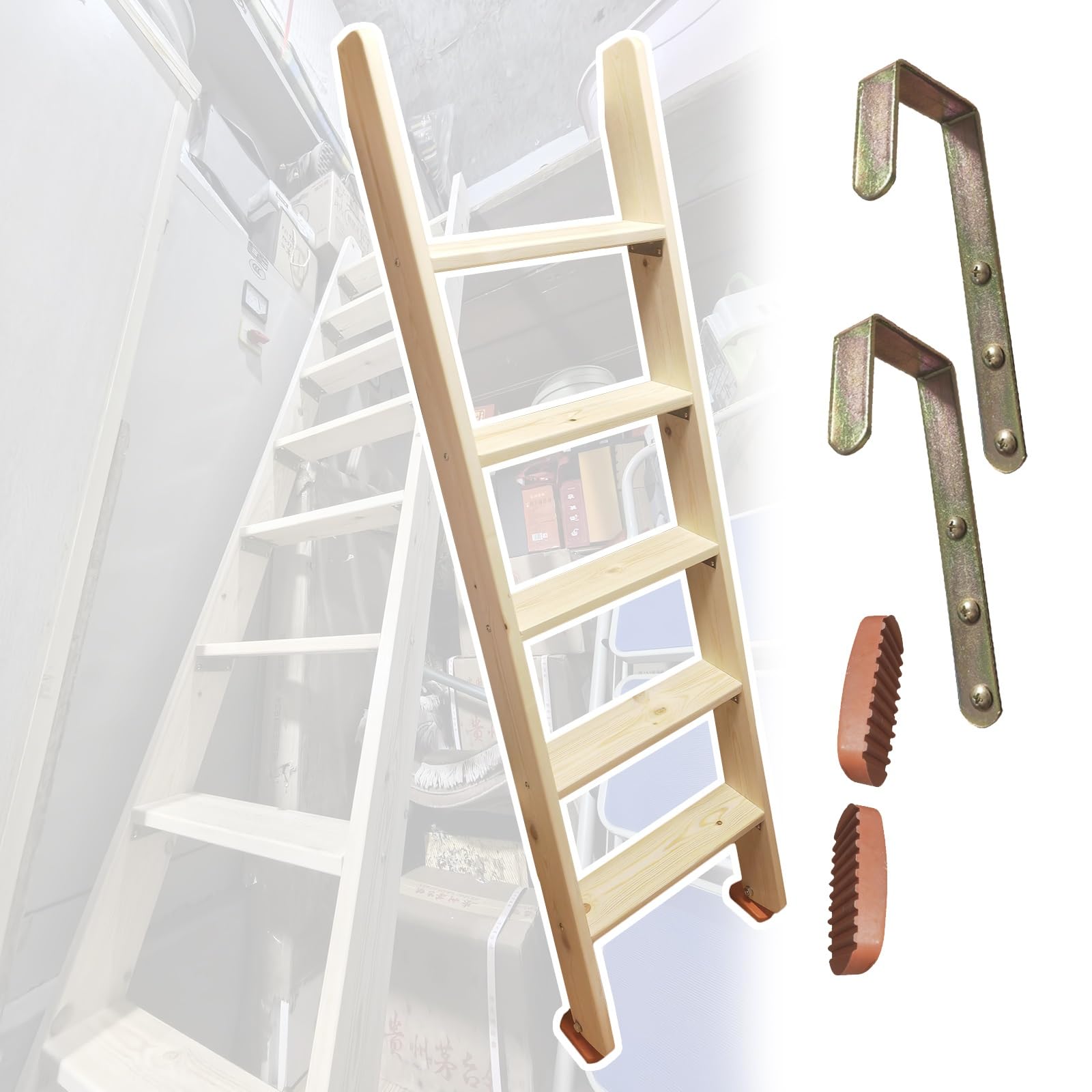 Escaleras para literas, 3, 4, 5, 6, 8, 9, 10 y 12 peldaños, de Repuesto, Escalera Individual o Lateral Angular con Soportes de Gancho, Escalera Estable para Subir al Suelo, Ideal para niños