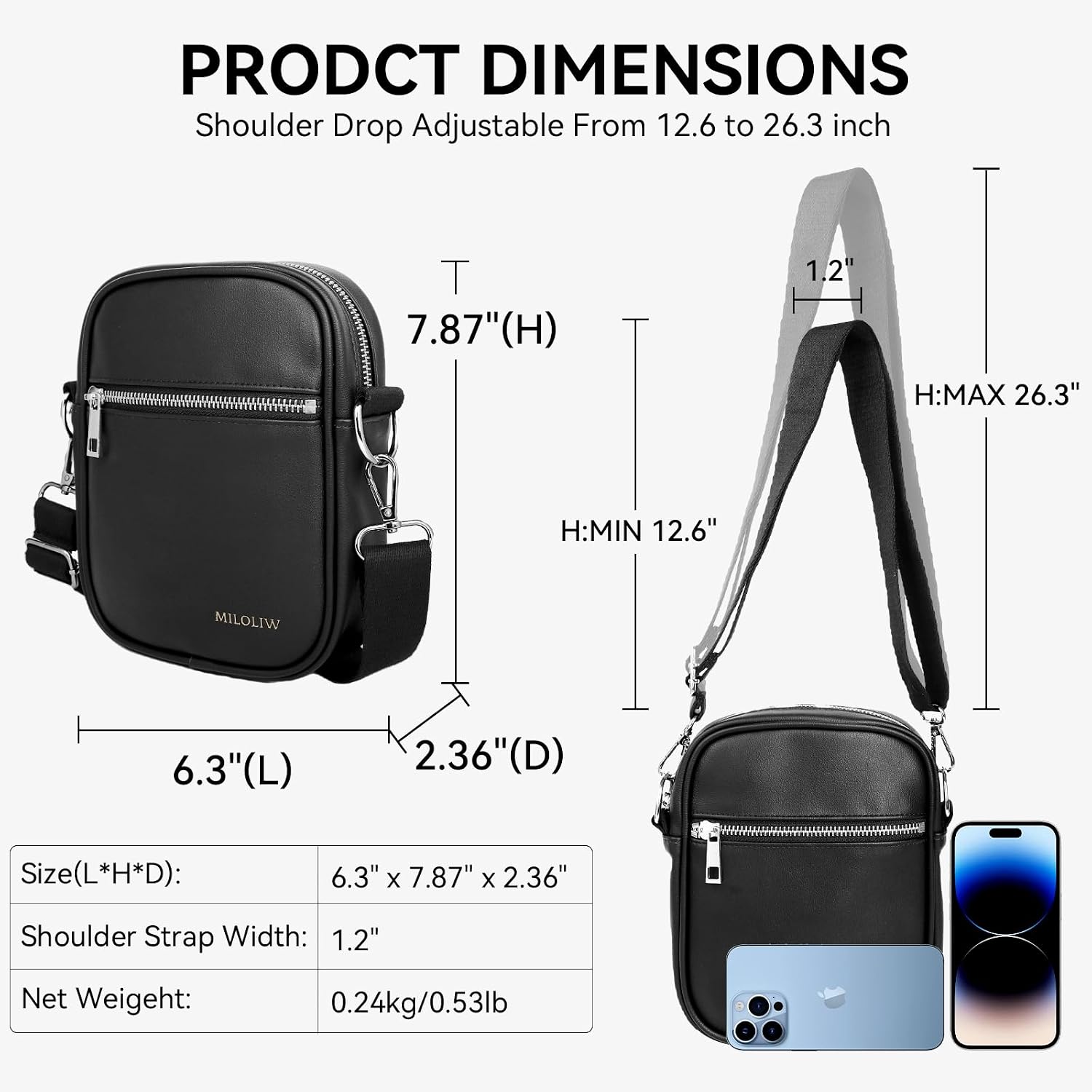 Small Crossbody bag for men shoulder bag mens purse satchel Pu leather messenger bag