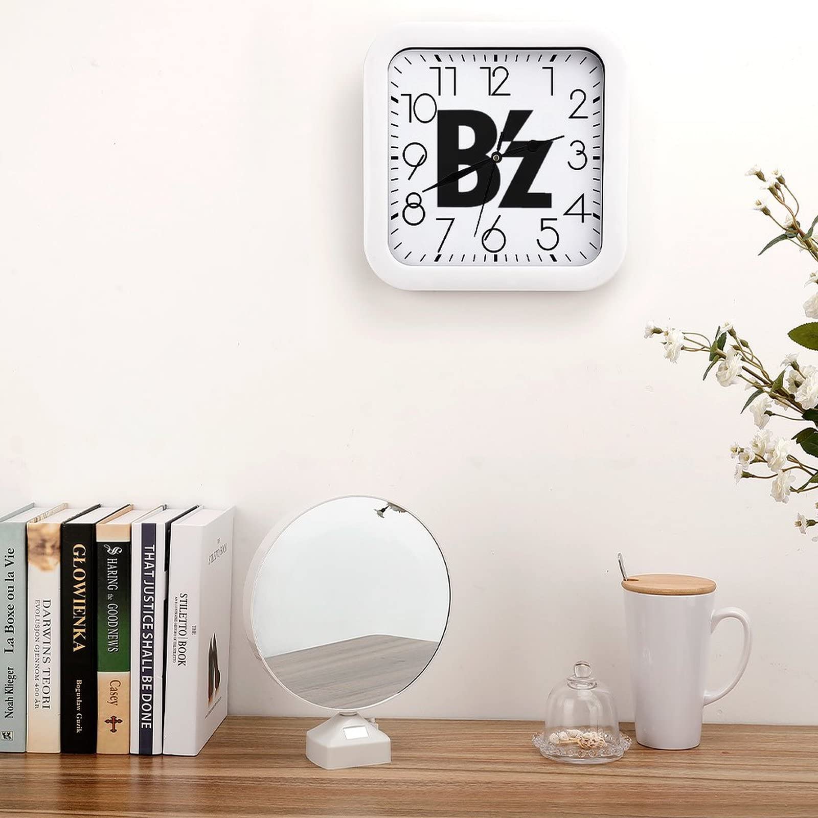 Amazon.co.jp: B'Z ロゴ 置時計 スクエアクロック 電波時計 掛け時計