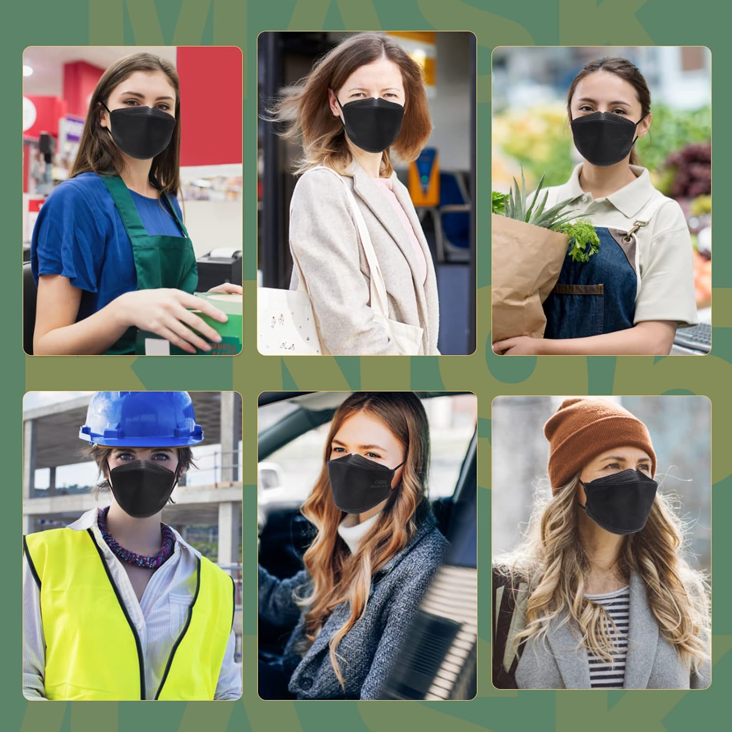 KN95 Face Masks 50 Pack 4 Layers Tie Dye Breathable Safety Respirator Multicolor Cup Dust Disposable KN95 Mask Adult - Image 7