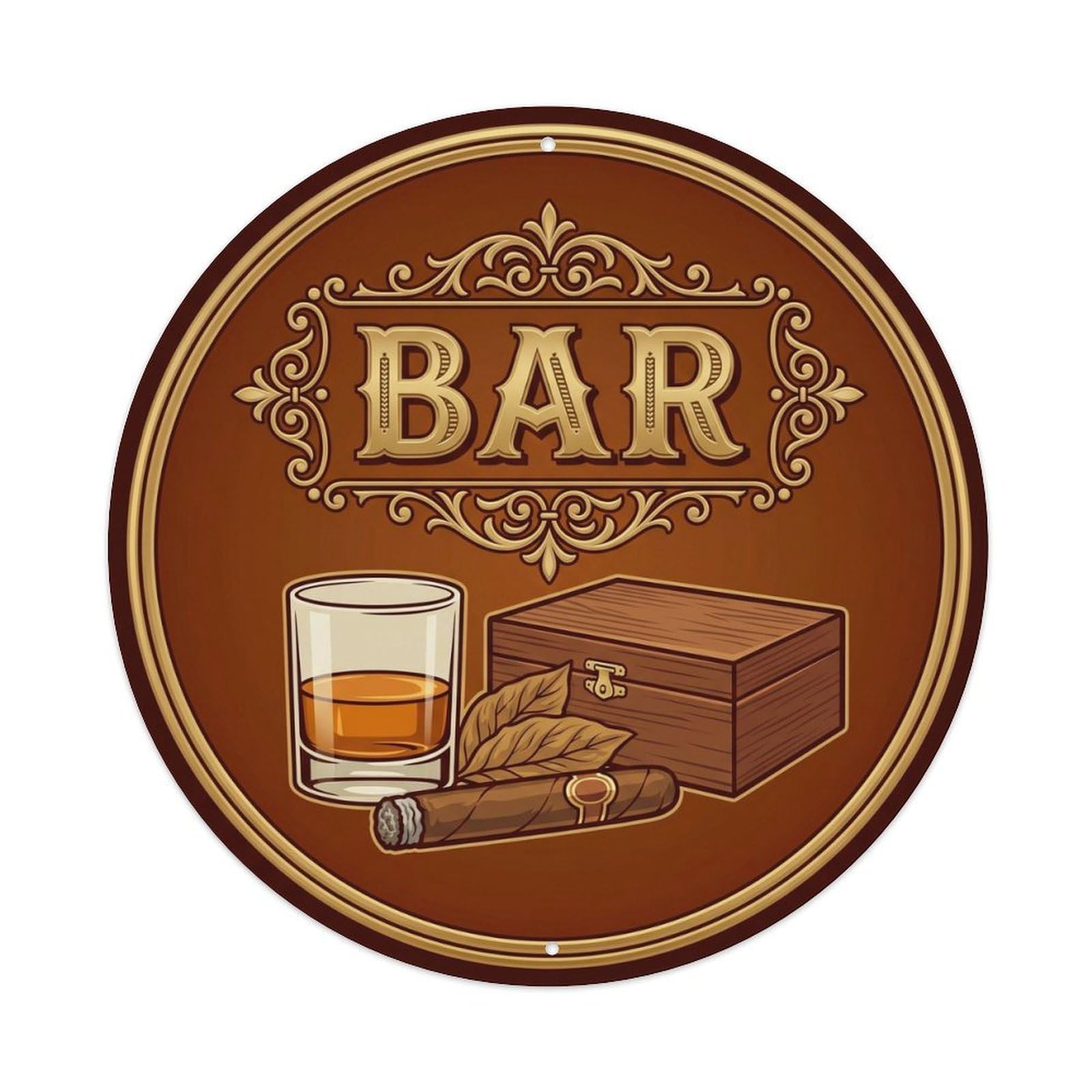 BAR Vintage Cigar Plate Metal Tin Sign Plaque