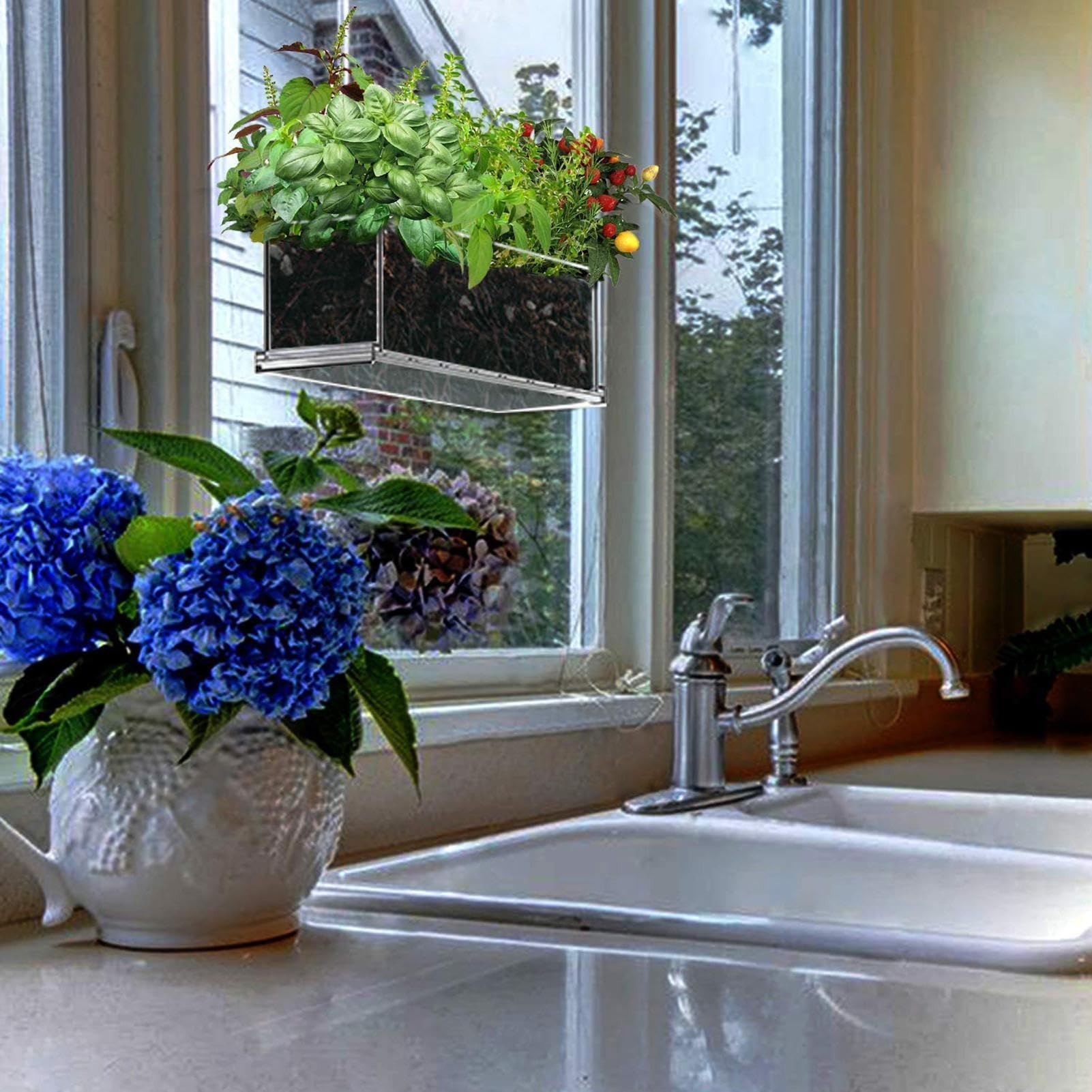 C Acryl-Fenster-Pflanzgefäß, rekularer Sukkulentenkasten mit Abflusslöchern, Kräuter- und Blumentopf für den Innenbereich, für Krankheiten, Tischdekoration, Heimdekoration