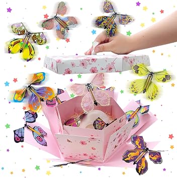 Butterfly Explosion Gift Box, Flying Butterfly Surprise Box,Exploding Birthday for Christmas, Halloween, New Year, Birthday, Wedding Anniversary