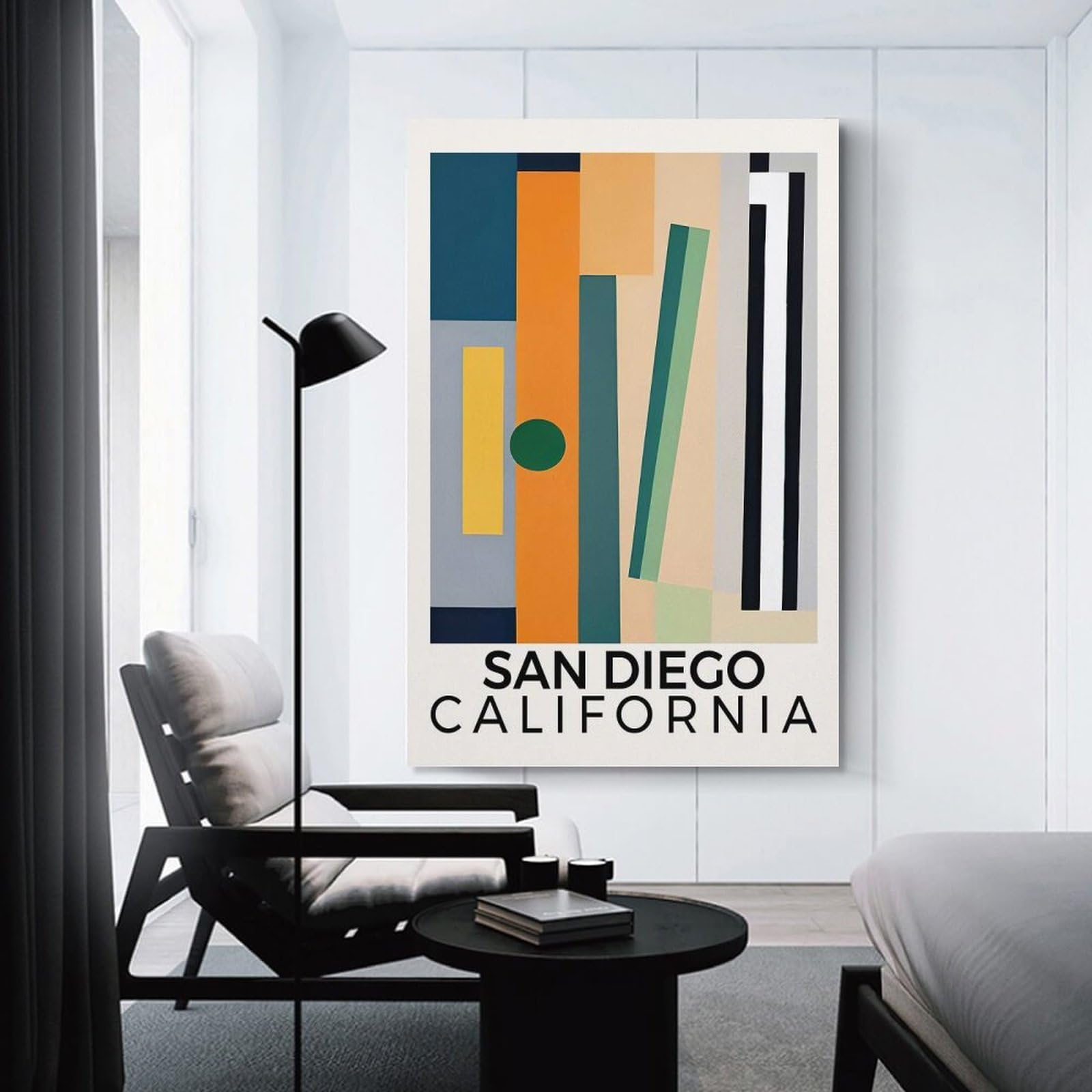 Junmoney Room Decor Wall Art San Diego California, 24x36inch(60x90cm), for Gallery Wall Layouts in Home Or Office, Home Wall Art for Statement Displays