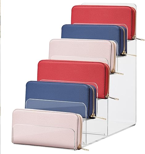 Vista 4 de Ciieeo Soporte de exhibición transparente de 6 niveles, estante de exhibición de acrílico multiusos, caja de almacenamiento de escritorio