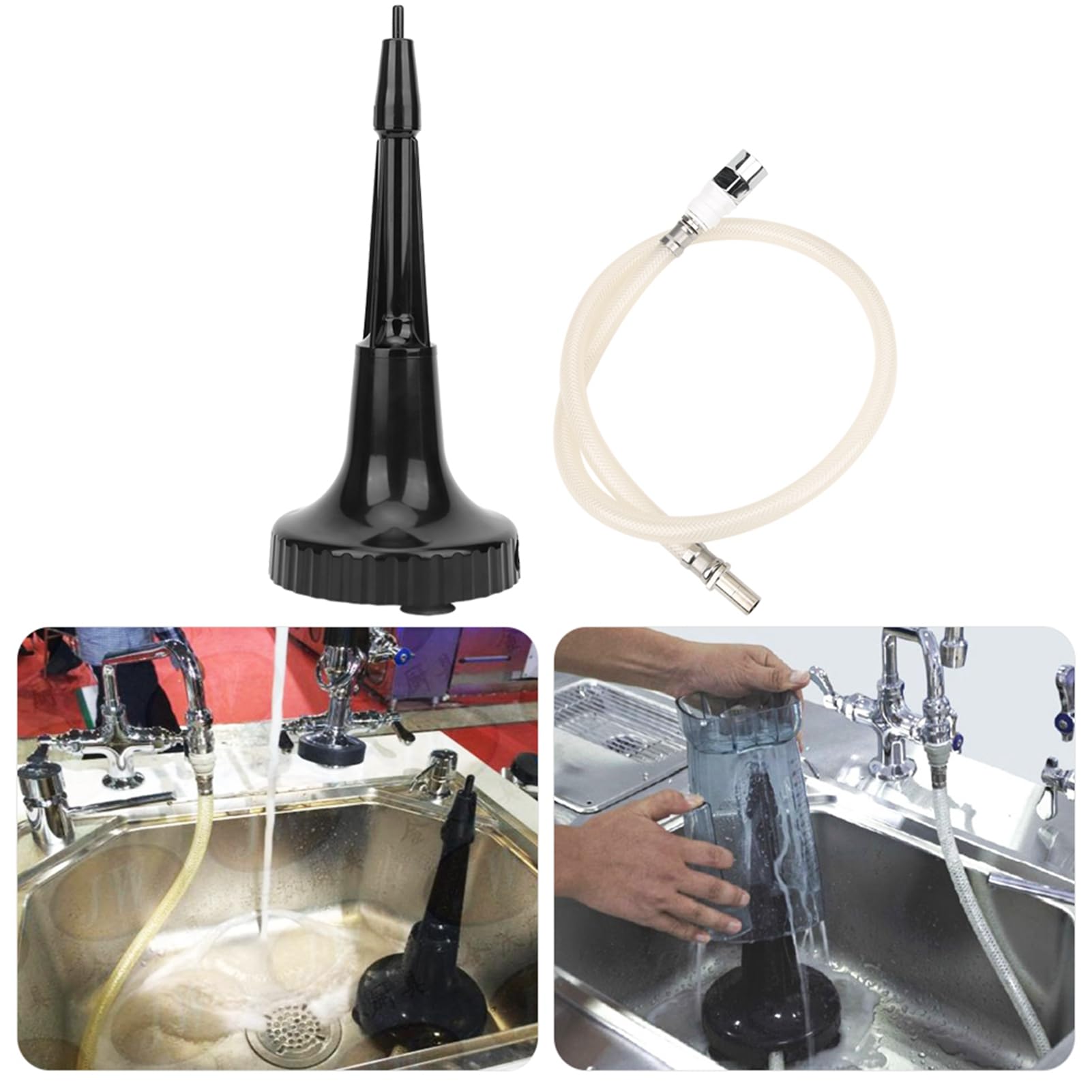 Sciacquatrice per Bicchiere per Frullatore Sciacquatrice per Frullatore per Bicchiere Portatile - Lavabicchieri in Rame e Plastica per Bar, Ristorante, Domestica - Strumento per Vetro Senza