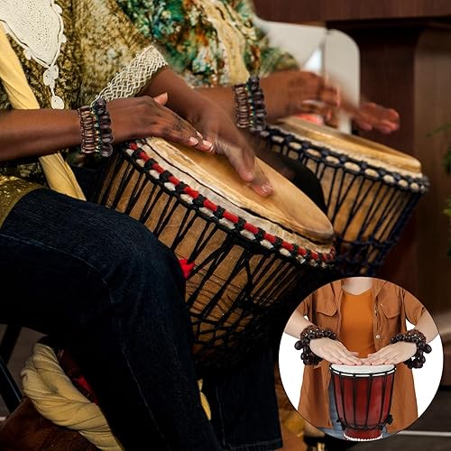 Vista 14 de Pulsera tobillera con sonajero de semillas de Cacho, 2 unidades, pulsera africana de concha de nuez, accesorios de percusión natural, instrumento