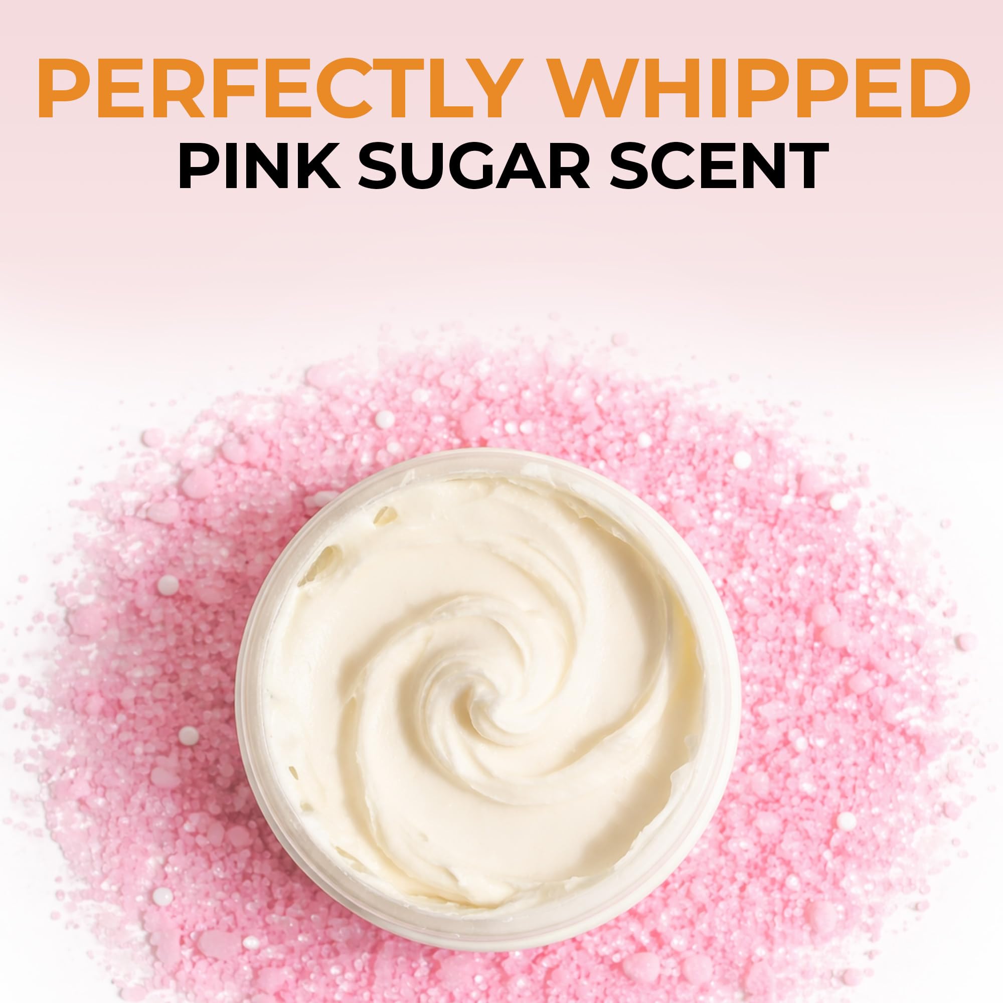 RA COSMETICS Afrikanische Sheabutter mit rosa Zucker, 100 % geschlagene Shea-Körperbutter aus Ghana, feuchtigkeitsspendende, natürliche Hautpflege für trockene Haut, Haare, Kopfhaut, nährt, macht sie