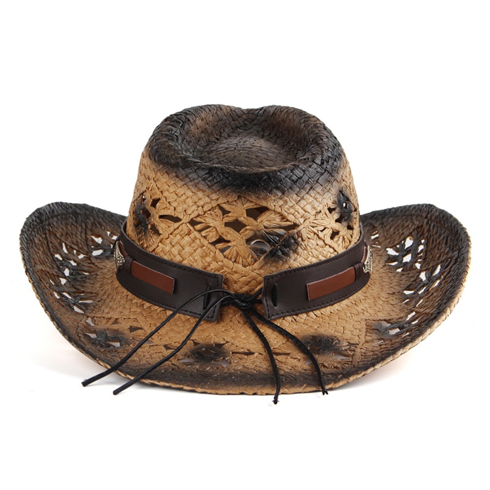 Cappello di Paglia da Uomo Cappello da Cowboy Occidentale da Uomo for Sport all'Aria Aperta, Cappello di Paglia for Il Tempo Libero, Cappello da Sole for Donna