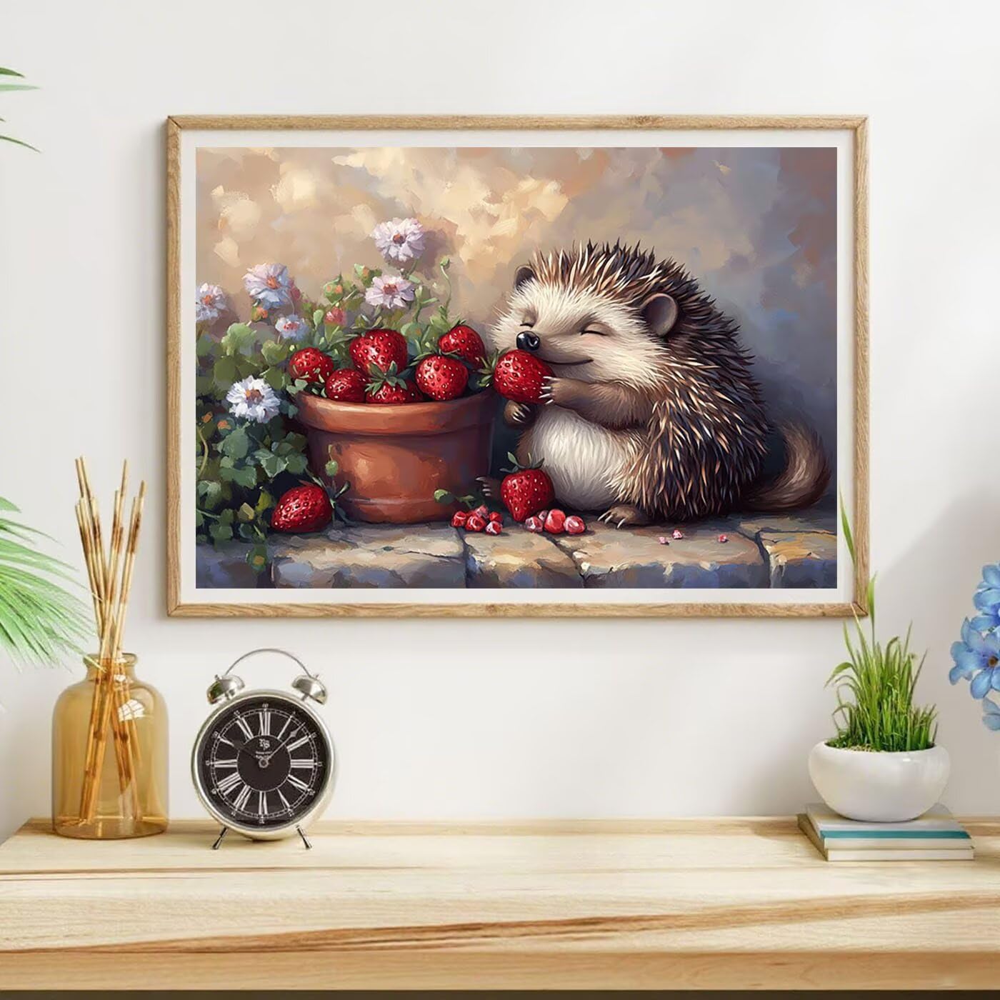 Diamentowa sztuka jeż, zestawy do malowania diamentami dla dorosłych, 5D, DIY, truskawka, pełne wiercenie, haft krzyżykowy, cekiny, klejnoty, obrazy artystyczne i rzemieślnicze, obrazy do dekoracji