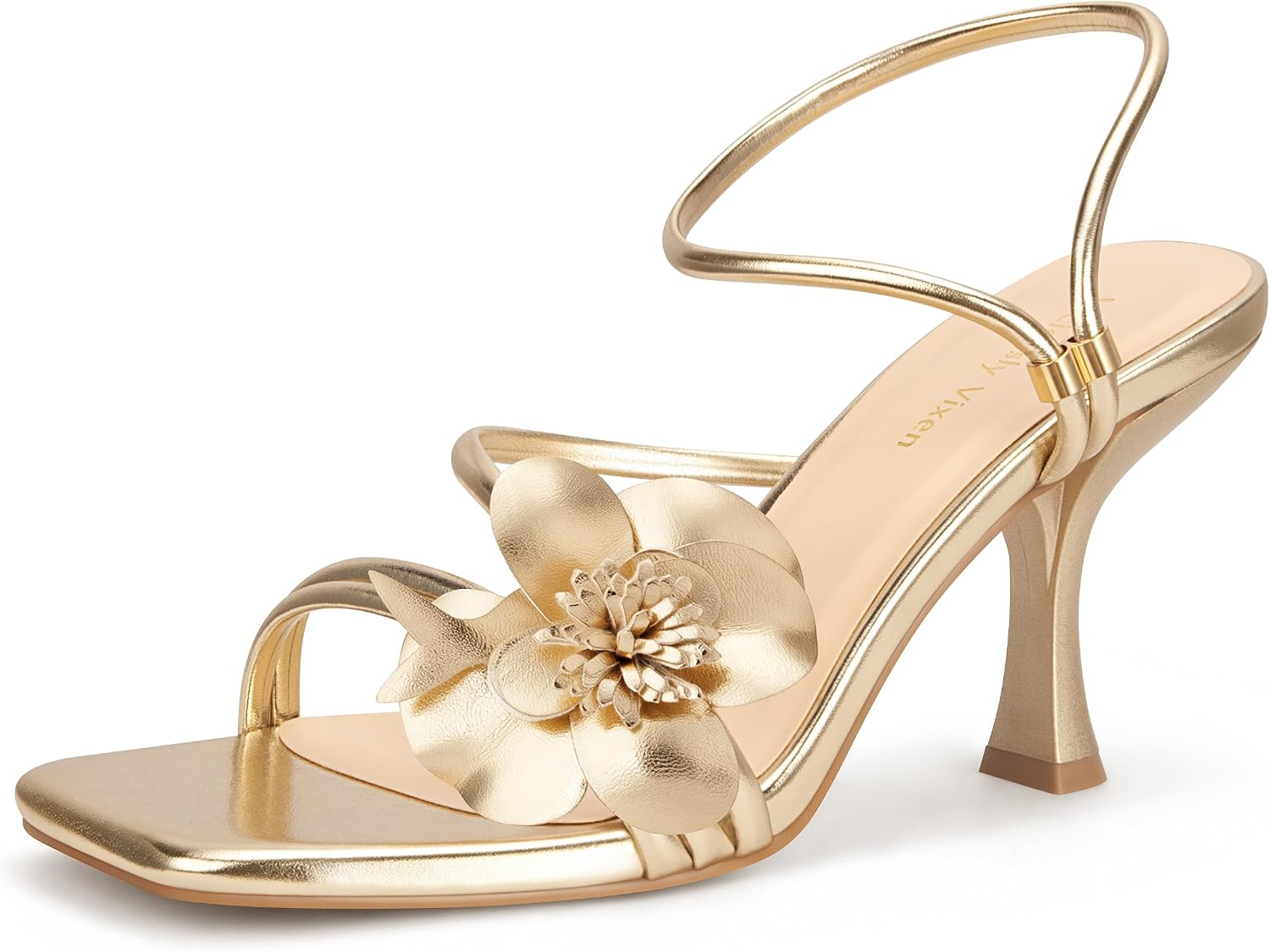 Women's Strappy Kitten Heels Square Open Toe Sandals Party Wedding Ankle Strap Shoes