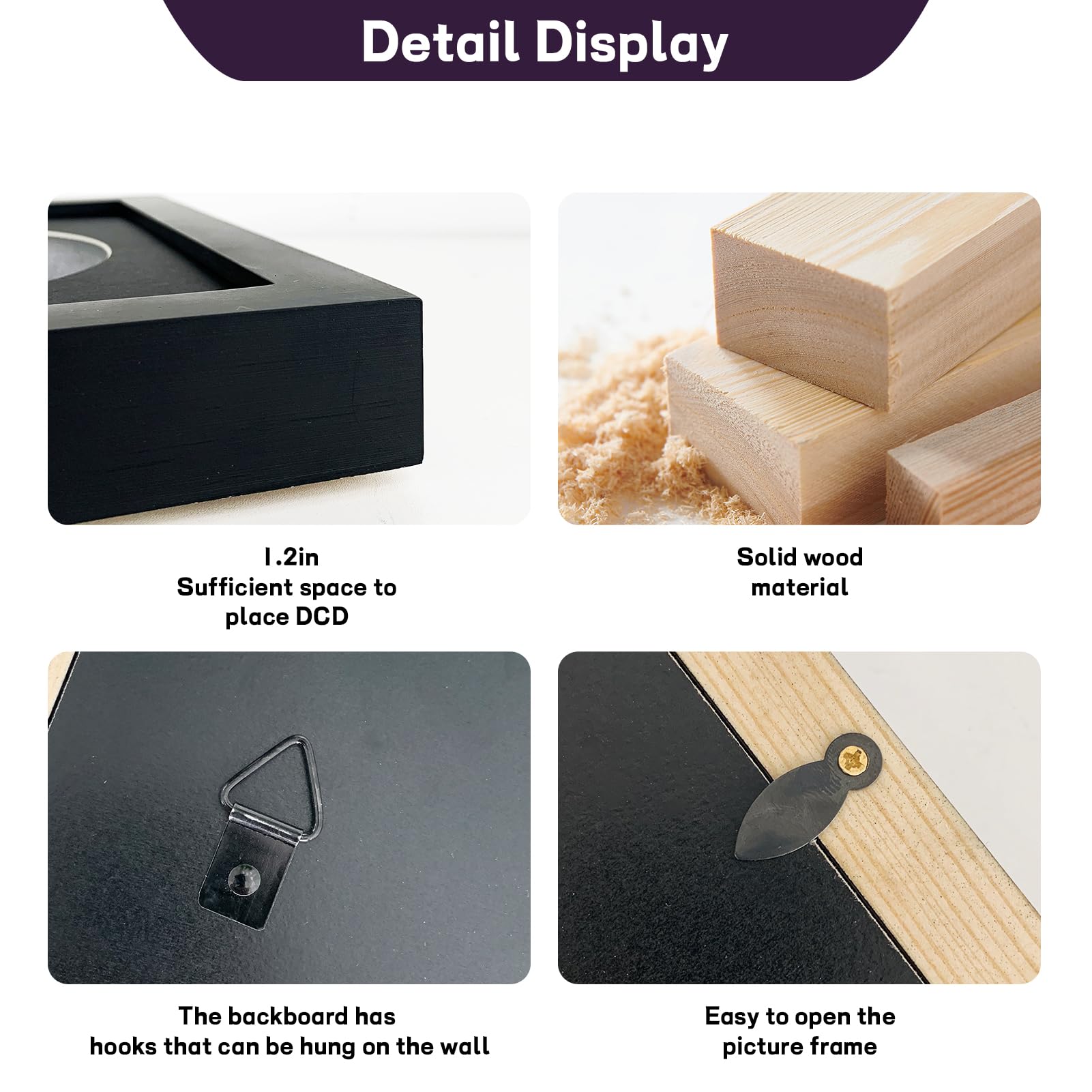 Black Shadow Box for DVD Case,DVD Disc and DVD Case Display Black Frame,Solid Wood DVD Frame, Set DVD / Blu-Ray / Movie Disc (Not Included) Picture Display Wall Frame