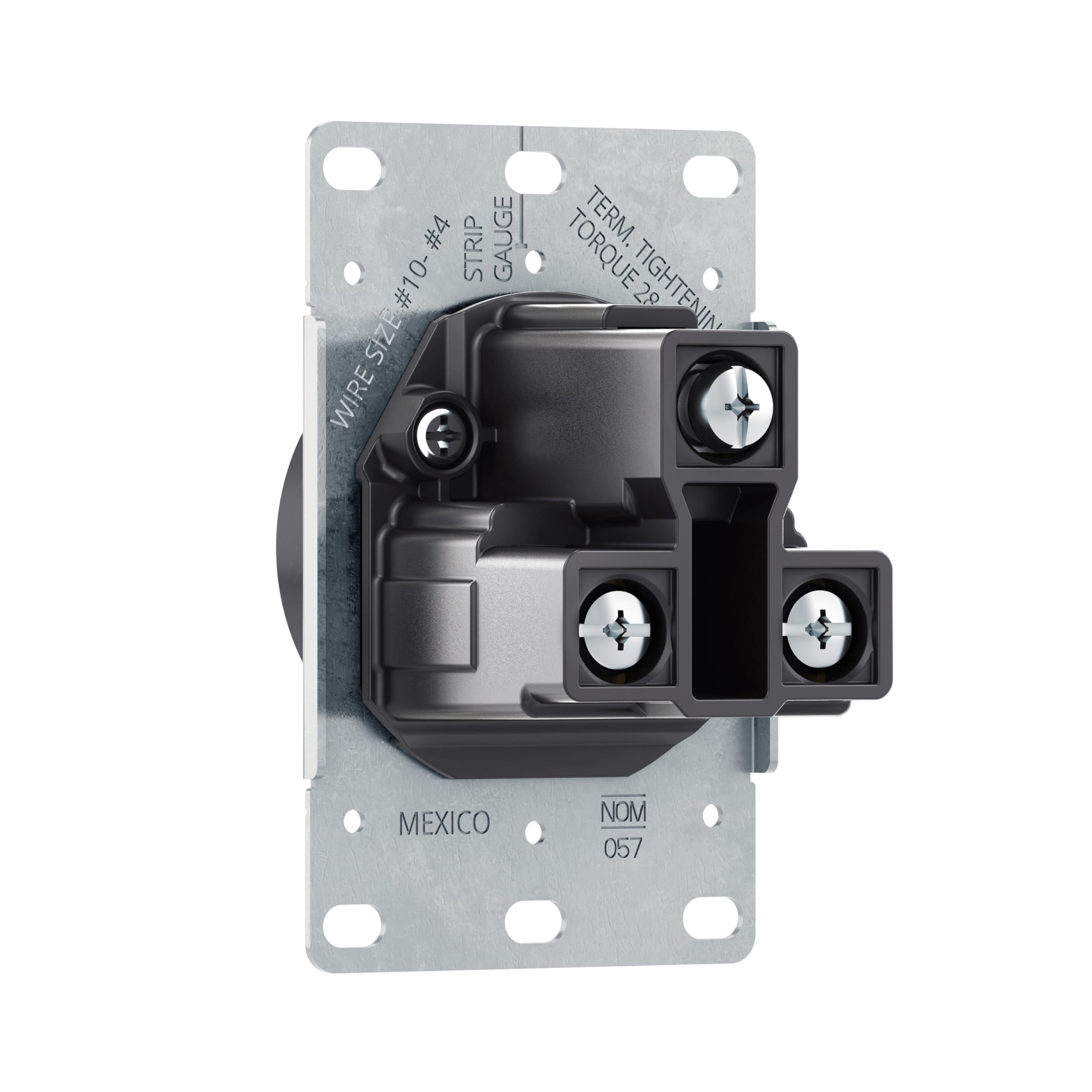 Cooper Wiring Devices Eaton AH1233BK-BOX Receptacle Single Flush 30 Amp 125 Volt 2 Pole 3 Wire Stranded, Black