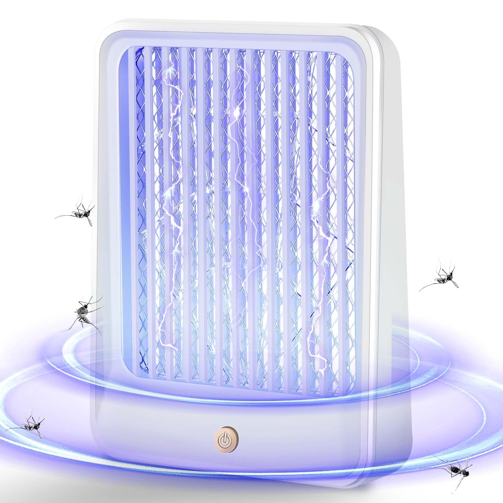 Electric Bug Zapper, Indoor 3500V Powerful Mosquito Flies Killer USB Powered Flying Insect Killer for Home Kitchen Bedroom Baby Room Office, Waterproof Mosquitos Killer Outdoor (White)